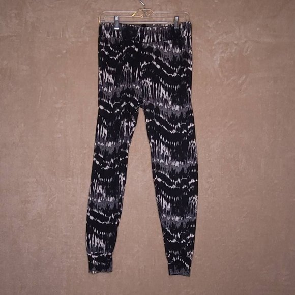 Bcbgeneration Womens Jogger Pants Black High Rise Stretch Adjustable Tie Dye‎ L - Picture 1 of 10